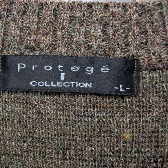 VTG Protege V Neck Speckled Knit Sweater Acrylic Wool Alpaca Blend Men's Sz L - Picture 5 of 6